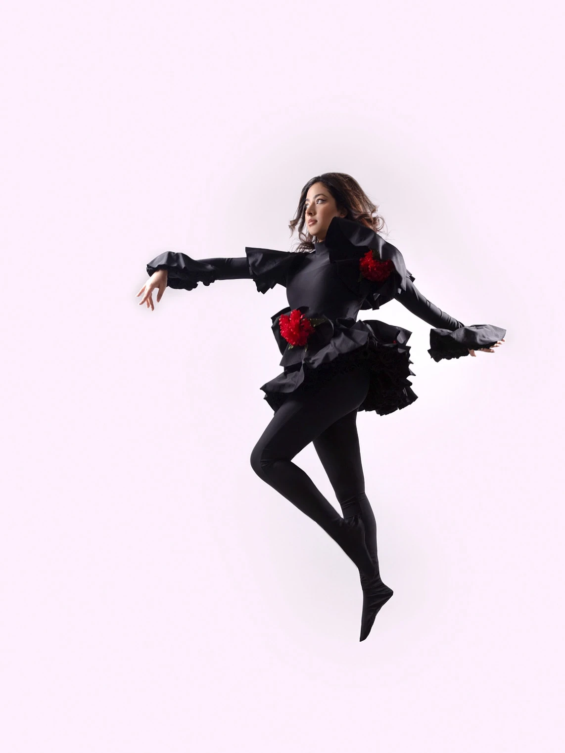 Photoshoot, garment in simulated weightlessness